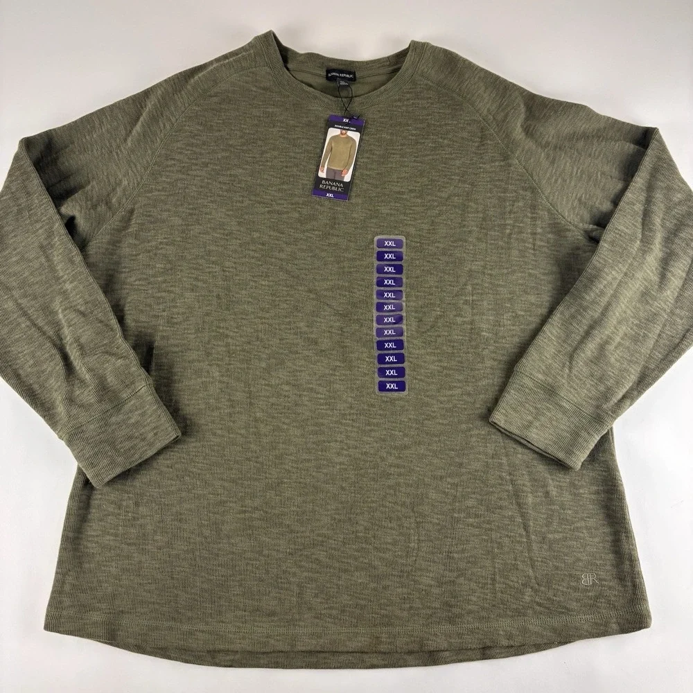 New Banana Republic Double‎ Knit Mens XXL Long Sleeve Cotton Polyester Soft NWT